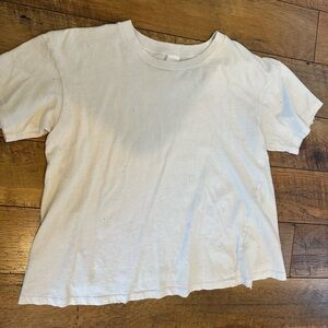 MADE WORN CROP VINTAGE WHITE, size M